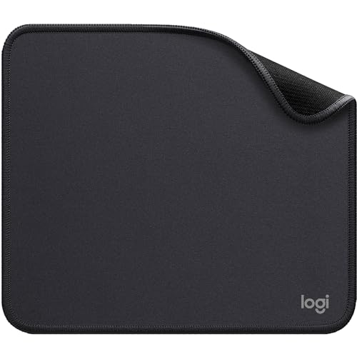 Logitech Mouse Pad - Studio Series, Computer Mouse Mat with Anti-Slip Rubber Base, Easy Gliding, Spill-Resistant Surface, Durable Materials, Portable, in a Fresh Modern Design - Grey