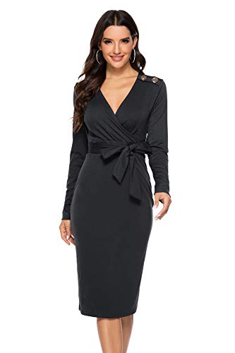 Robe col V sexy gainante pour affiner la taille avec confort