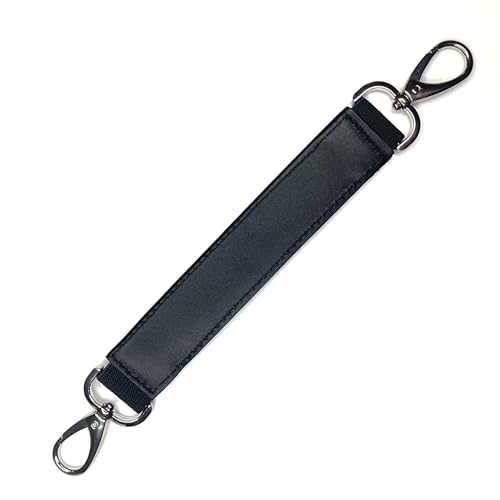 Image of Genuine Leather Travel Belt for Attaching Briefcase or Bag to Luggage Over Handle - Removable Luaggage Strap for Add a Bag to Carry On Suitcase - 9.97-inch Length (Black)