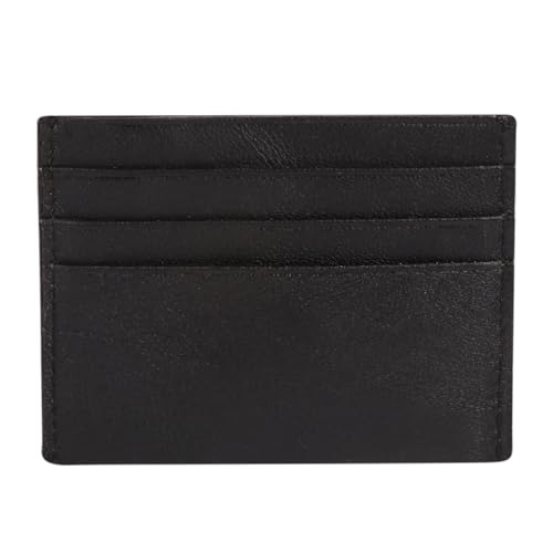 Dezire Crafts Genuine Leather Slim Card Holder Wallet | Unisex Minimalist Design | 6 Card Slots & Currency Pocket | Ultra Slim Front Pocket Wallet for Men & Women (Black)