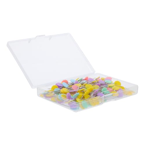 VILLCASE 200pcs Flower Head Straight Pins Sewing and Quilting Pins with Storage Box for DIY Projects Sewing Straight Pin Embroidery Pin
