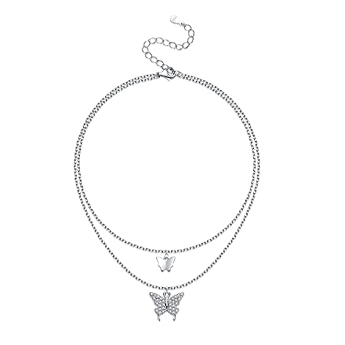Butterfly Anklet For Women & Girls 925 Sterling Silver Layered Adjustable Foot Ankle Bracelet Summer Anniversary Birthday Beach Jewelry Gifts For Girls Mom Daughter Friend #TOP3
