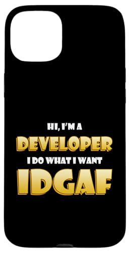 Developer IDGAF Funny Occupational Hacker Costume Coder Dev �X�}�z�P�[�X iPhone 15 Plus �p