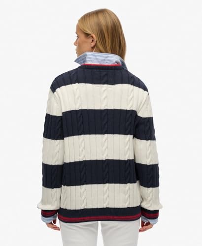 Superdry Para Mujer. W6110703A Jersey Stripe Oversized Blanco (S), Casual, AlgodóN, Manga Larga - 4