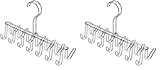 iDesign Corbatero con 14 Ganchos, Plateado (Paquete de 2)