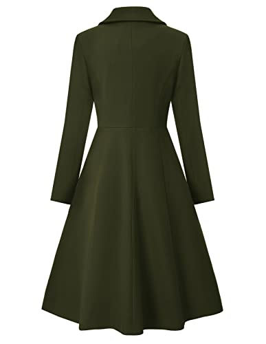 CURLBIUTY Women's Pea Coat Double Breasted A Line Long Trench Coat Winter Dress Coat with Pockets