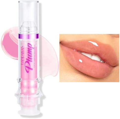 Erinde Lip Plumper Gloss, Natural Spicy Lip Plumping Booster, Ultra-Hydrating & Nourishing Plump Lip Plumper, Glossy Finish Fuller Lip Plumping Oil for Women Girls, 01#