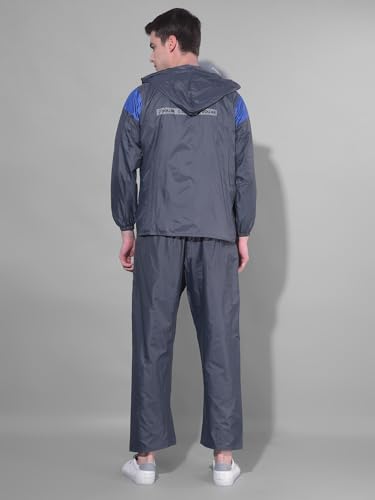 Image of Dollar Rainguard Men's Reversible Full Sleeve Solid Raincoat Set With Adjustable Hood and Pocket