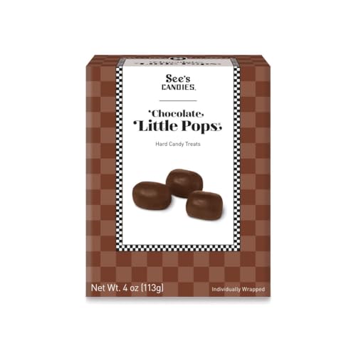 See's Candies Little Pops Chocolate Hard Candies 113g/Approx 32 per Box