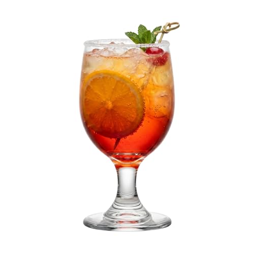 Restaurantware-Vetri 11.5 Ounce Drinking Glasses, 6 Stemmed Water Glasses - No-Lead, Dishwashable, Clear Glass Goblets, For Bars, Diners, Restaurants, Serve Juice, Iced Tea, Cocktail, Or Wine