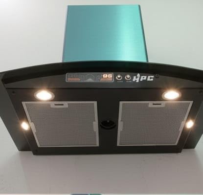 HPC 60cm Eco Boat Chimney: Auto Clean, Push Button, DJ Lights, Wall Mounted, Black Finish, 1300 CMH Suction-image-13