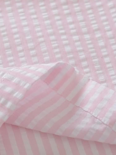 Image of Latuza Women's Cotton Bermuda Long Pajama Shorts Seersucker PJ Sleep Shorts