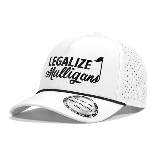 Clatnew Funny Golf Hat for Men - Legalize Mulligans Rope Hat - White