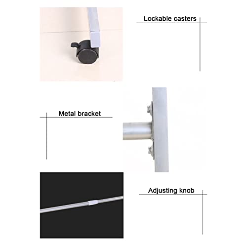 Support tableau blanc à roulettes verrouillables portable 60-90 cm - 6