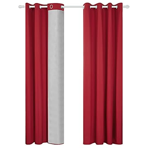 Deconovo Cortinas Dormitorio Aislantes Térmicas con Forro 2 Piezas Cover