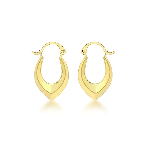 Boucles d'oreilles créoles or jaune anti irritation pour femme