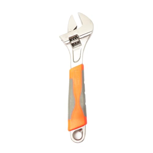 Image of SPARTAN 8 Inch Adjustable Wrench | Heavy Duty Chrome Vanadium Steel Spanner with Wide Jaw Opening | Ergonomic Anti-Slip Grip | Adjustable Monkey Wrench for Plumbing, Automotive & Home Repairs