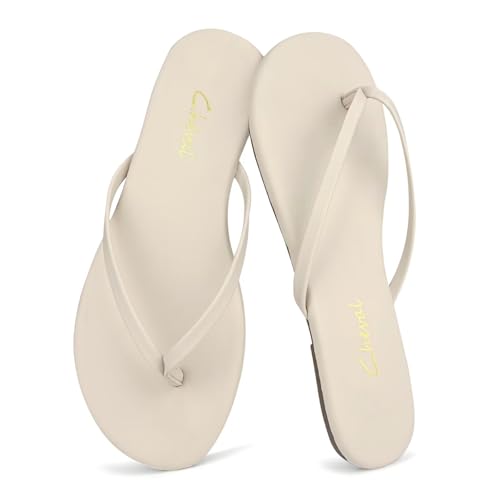 Image of Cheval Flat Leather Flip Flops for Women, Comfortable Dressy Thong Sandals 2026 Summer and Spring Vacation Essentials, Chanclas Para Mujer