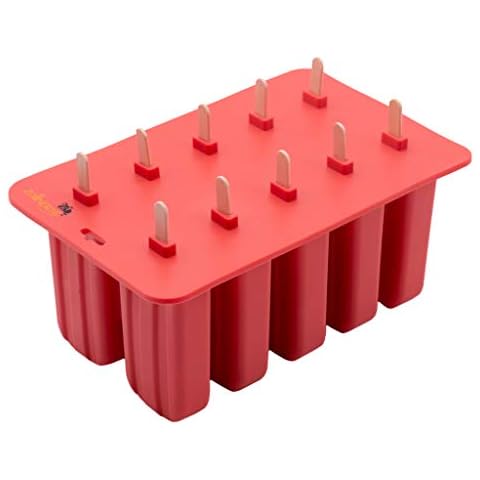 ZOLLNER24 10 Eisformen aus Silikon mit Holzstielen, BPA frei Cover