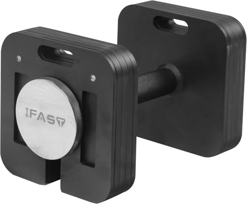 IFAST Adjustable Dumbbell 50LB Single Square 9 in 1 Free Weights for Multiweight Options Quick-Lock Adjustable Dumbbell Sets with Anti-Slip Steel Handle for Full-Body Home Gym Workouts (Black, 50LB)