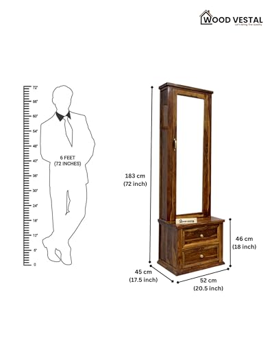 Woodvestal Sheesham Wood Dressing Table - Mini | Wooden Dressing Table | Sheesham Wood | Bedroom Furniture, Brown