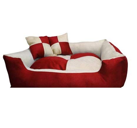Gorgeous Reversable Red,Cream Square Shape 2 Small Pillow Extra Ultra Soft Ethnic Designer Bed for Dog/Cat (Export Quality) Size : XXL (B08WLTLDRK) Amazon Price History, Amazon Price Tracker
