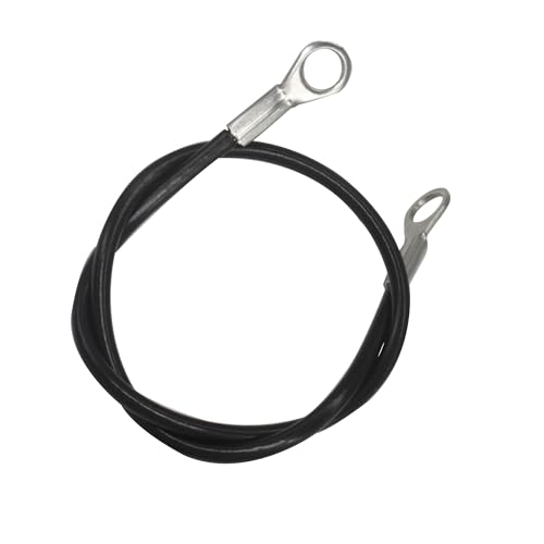 Floyutin 10 cables de acero inoxidable con revestimiento de vinilo de 3 mm con ojales, cuerda de alambre corta, bloqueo de cadena de seguridad para puertas al aire libre, 50 cm, color negro