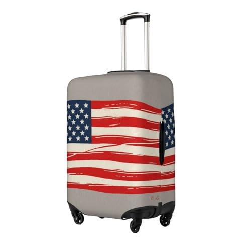 Travel Luggage Suitcase Protector Luggage Case - Thin Red Line American Flag Art, High Elasticity Anti-Scratch Baggage Case Zipper Protective Cover, Fits 18-32 inch Luggages2