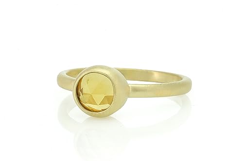 Bague en Or Massif 18k et Citrine Véritable | Joaillerie Fine Artisanale