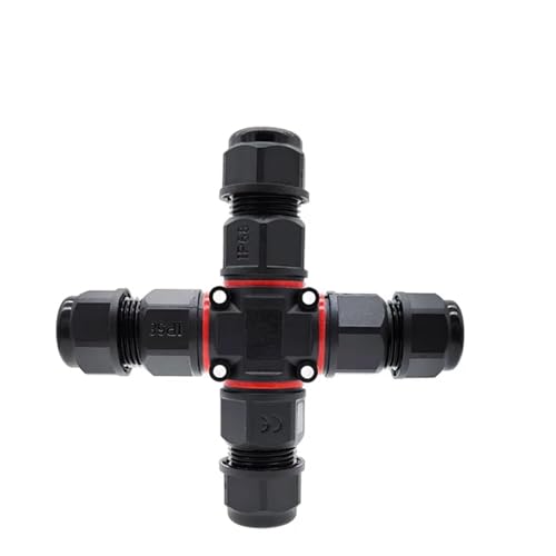 Conector X eléctrico industrial L20 de 4 vías y 4 pines para cable cruzado