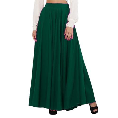 Image of JYESHTA Women's American Crepe Flared A Line Stitched Long Skirt with 12 Mtr Flare 40 in Height | Skirts for Women Long Length | Long Skirts for Girls