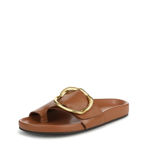 Franco Sarto Womens Brianka Slide Sandal Tan Leather 10 M