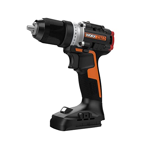 Image of Worx Nitro 20V Cordless 1/2" Drill Driver With Brushless Motor, Compact & Lightweight Set Only 6" and 3 lbs., Power Share Compatible WX130L.9 Tool Only