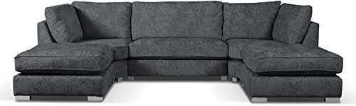 U-SHAPE FULL BACK CORNER SOFA DARK GREY 15 U-SHAPE FULL BACK CORNER SOFA DARK GREY