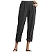 Dasongff Femme Pantalons Taille élastique Couleur Unie avec Poches, Pantalon Carotte Pantacourt Femme Taille Haute Pas Cher