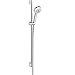Hansgrohe 26650401 Crometta 24-in. 2.0 GPM 3-Jet Wallbar Set, White/Chrome