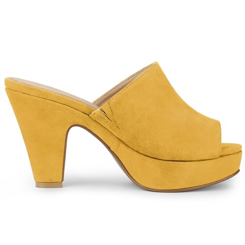 Image of Allegra K Women's Open Toe Platform Chunky Heel Slides Sandals