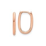 Pendientes de aro ovalados de oro rosa de 14 quilates con bisagras, 13 mm