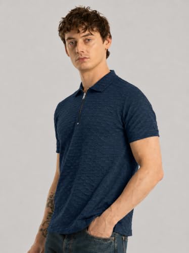Image of Preneum Men's Solid Polycotton T-Shirt | Collared Neck | Half Sleeve | Regular Fit | Everyday Casual Wear (Available in Plus Sizes)