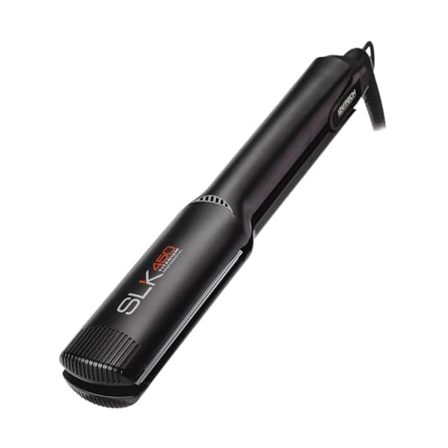 IZUTECH SLK 450 Titanium Digital Flat Iron, Hair Curler Straightening Iron for Women, Fast Heating Hair Straightener with Rapid Heat Up and Dual Voltage, Travel Friendly, Black, 1.50 Inch