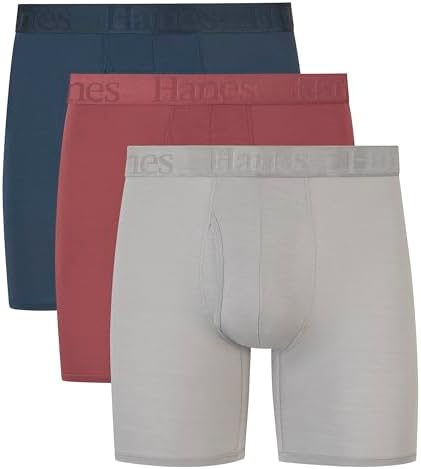 Hanes Ultimate mens Originals Supersoft Boxer Briefs & Trunks, Supersoft Bamboo from Viscose Underwear, 3-pack