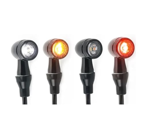 Clignotants LED E32 moto universels 8mm avec feu stop arrière et DRL ambre pour Bobber