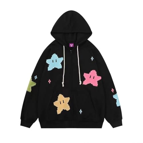 Flowereyes Felpa Con Cappuccio Donna Y2K – Zip, Stile Hip Hop Gotico, Grafica Teschio, Oversize, Harajuku