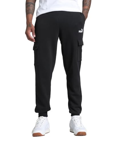PUMA Pantaloni Cargo Essentials con Logo N. 1 da Uomo XL, Black