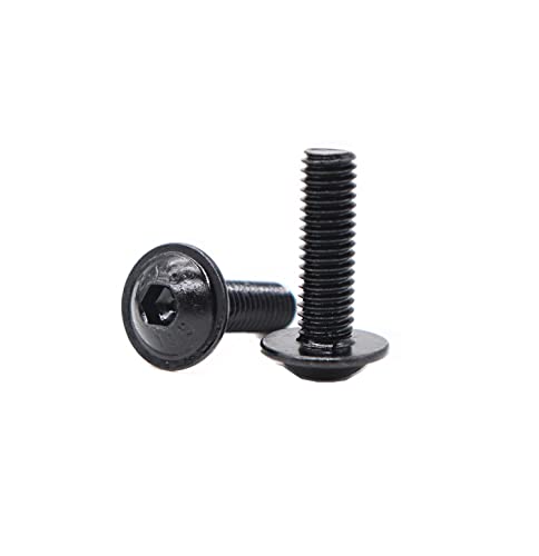 cSeao 35pcs M6-1.0 x 20mm vis à tête bombée collet, Allen, noir, acier carbone 10.9