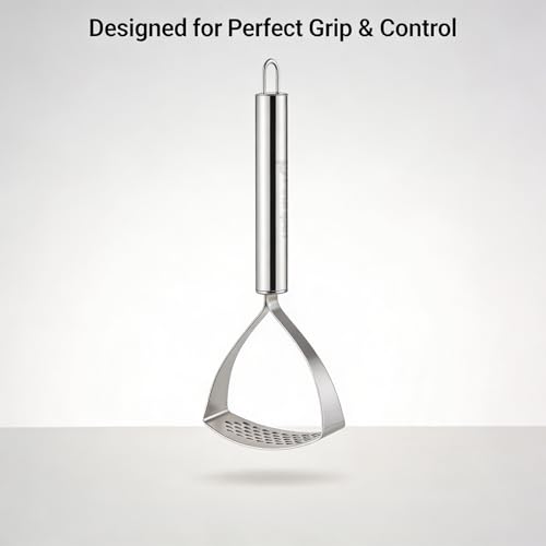 Image of Stainless Steel Garlic Masher | Heavy Duty SS 202 Garlic Crusher | Rust-Proof, Food-Grade, Ergonomic Handle | Easy Press Garlic & Ginger Mashing Tool for Kitchen | Dishwasher Safe