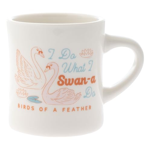 Taza de porcelana Karma 12 oz estilo retro diseño cisne miniatura 1