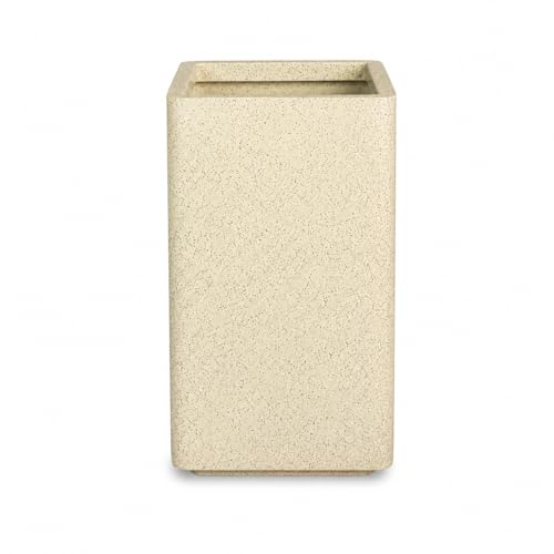 Image of ROTO Box Square Planter Pot Set | Premium LLDPE Outdoor Indoor Plant Pots | Modern Decorative Garden Planters for Home Balcony Office Patio (Dot Cream, 3 - (12X12X24 inch), Set of 1)