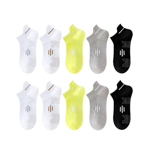 YOYADOY 90 % algodón calcetines para hombre y mujer, calcetines transpirables para correr cortos, calcetines deportivos para correr, 10 pares