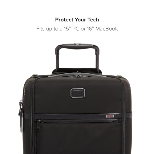 TUMI - Alpha Compact 4 Wheeled Brief - Rolling Carry On Briefcase. Laptop Bag for Commuting and Travel - Black